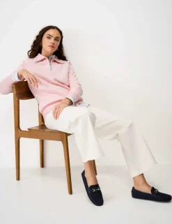Cotton Rich Marl Half Zip Sweatshirt