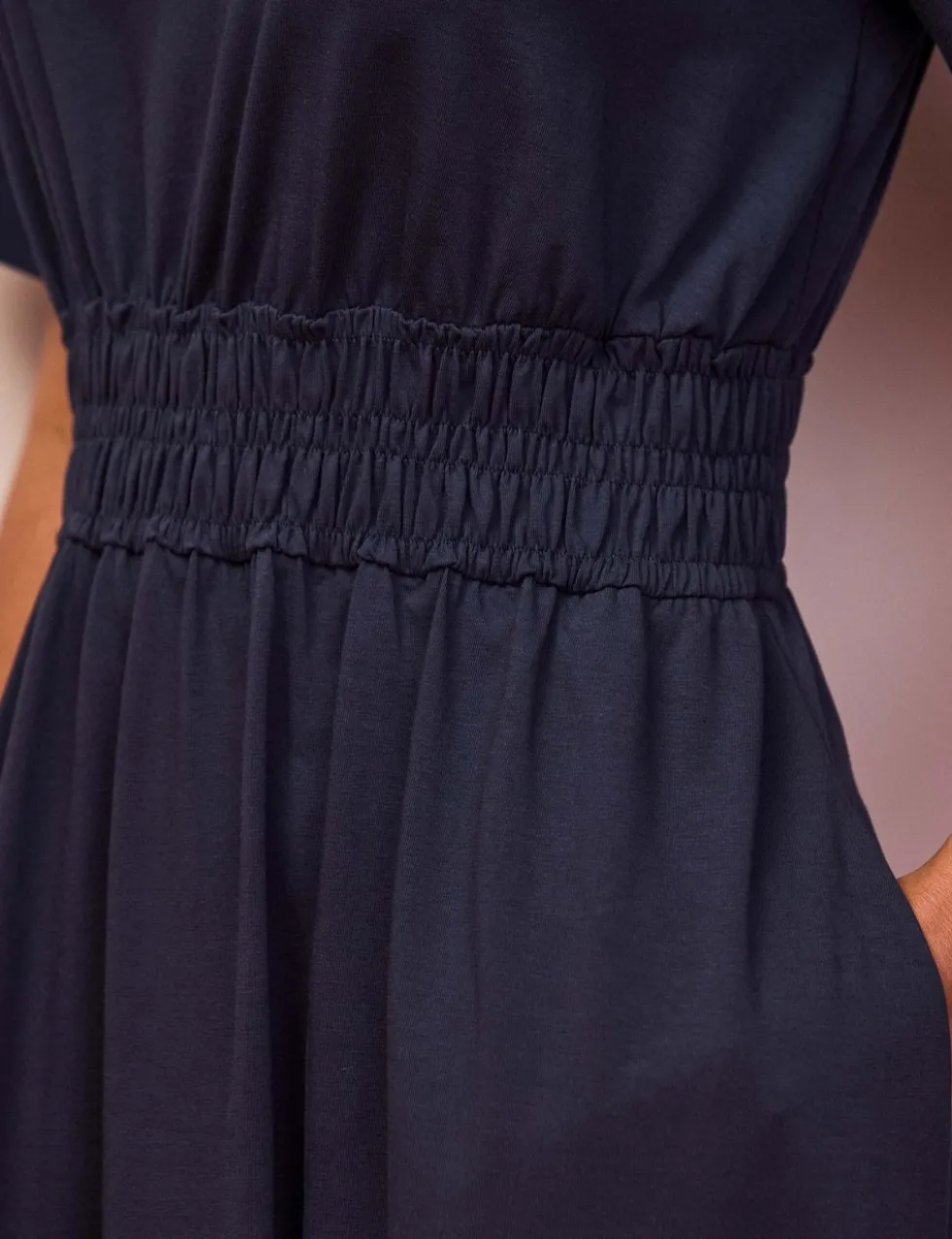 Cotton Rich Midaxi Waisted Dress