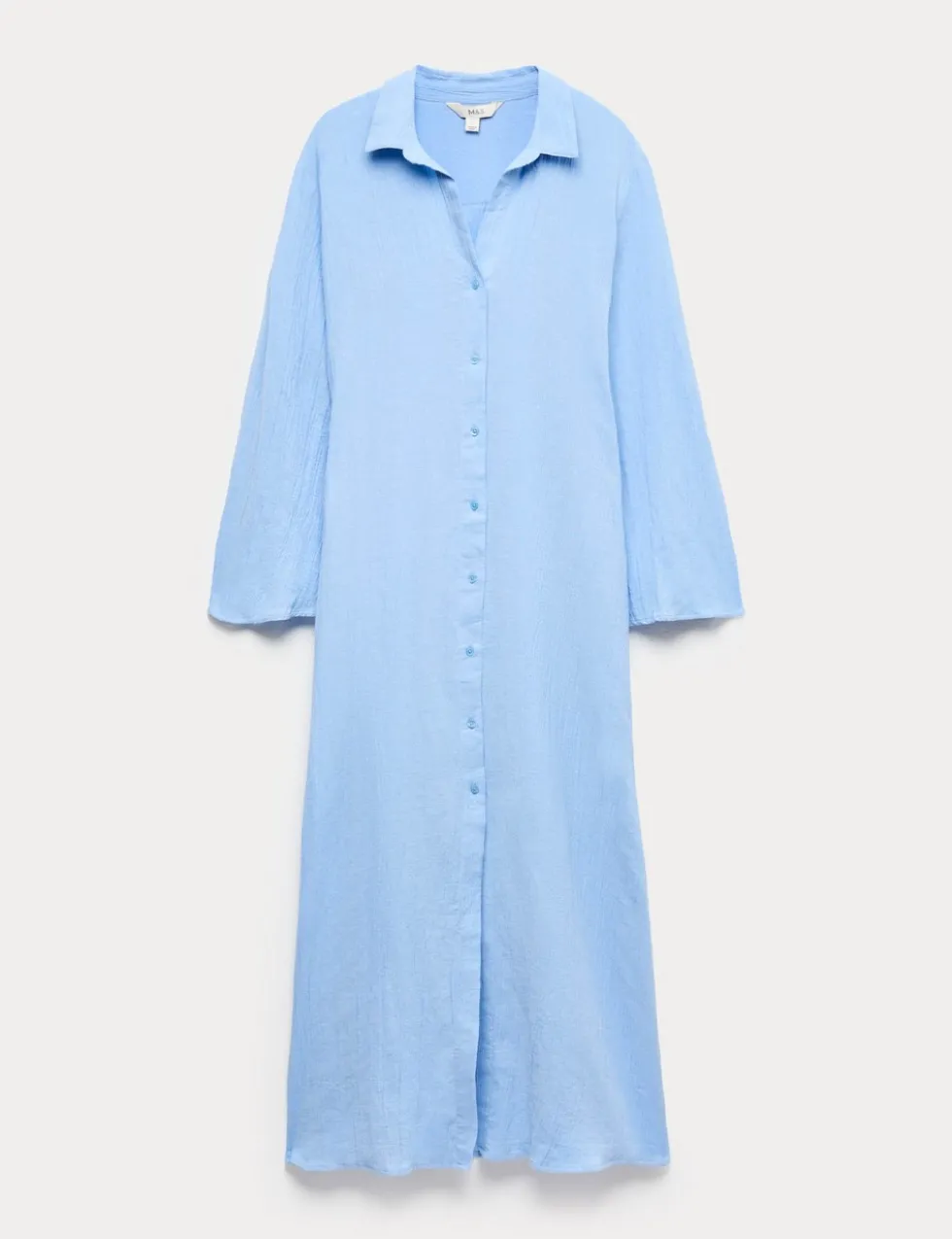 Cotton Rich Midi Shirt Dress with Linen