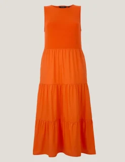 Cotton Rich Midi Tiered Dress