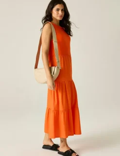 Cotton Rich Midi Tiered Dress
