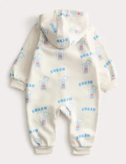 Cotton Rich Milkshake Print Hooded All in One (7lbs-3 Yrs)