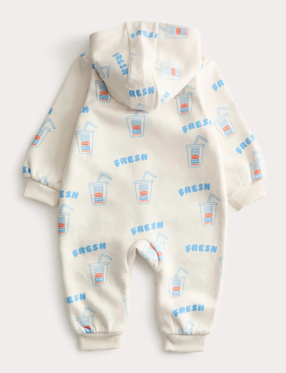 Cotton Rich Milkshake Print Hooded All in One (7lbs-3 Yrs)