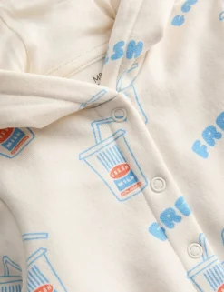 Cotton Rich Milkshake Print Hooded All in One (7lbs-3 Yrs)