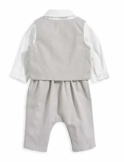 Cotton Rich Mock Waistcoat Romper (7lbs-24 Mths)