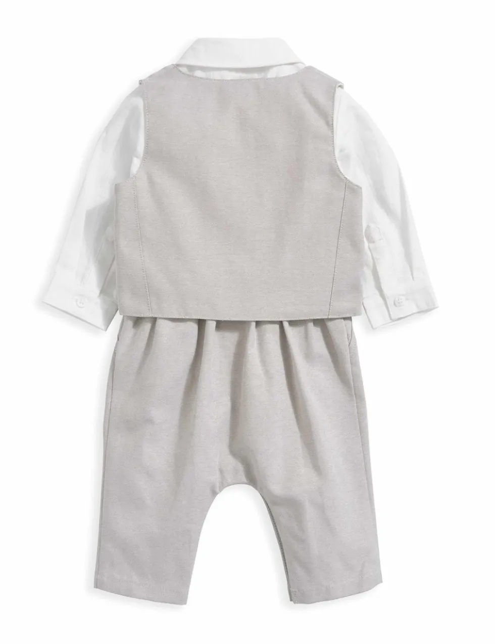 Cotton Rich Mock Waistcoat Romper (7lbs-24 Mths)