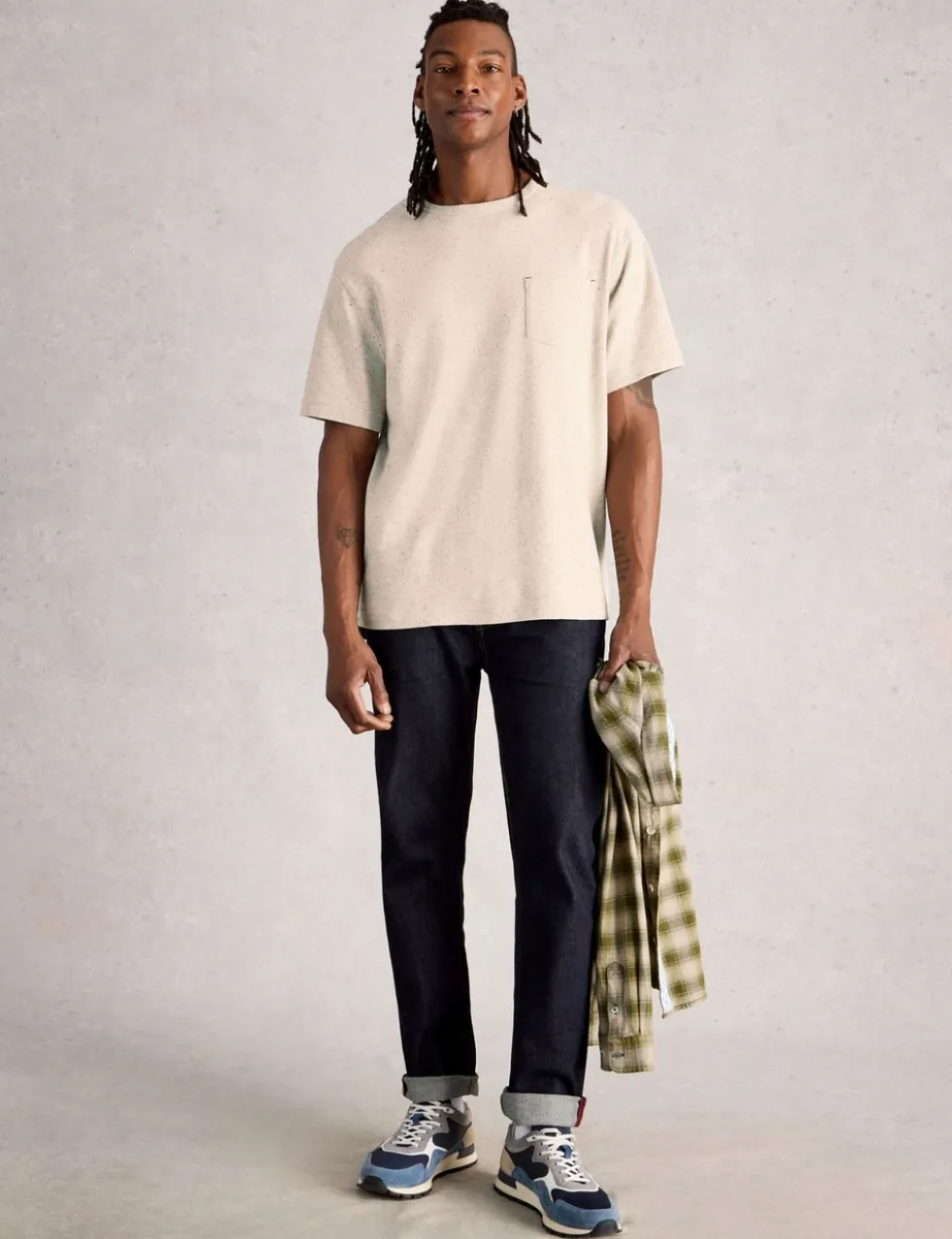 Cotton Rich Nep Crew Neck T-Shirt