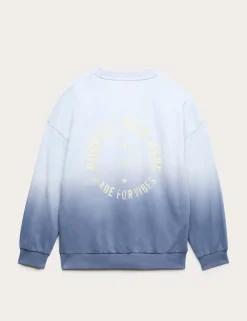 Cotton Rich Ombre Back Graphic Sweatshirt (6-16 Yrs)