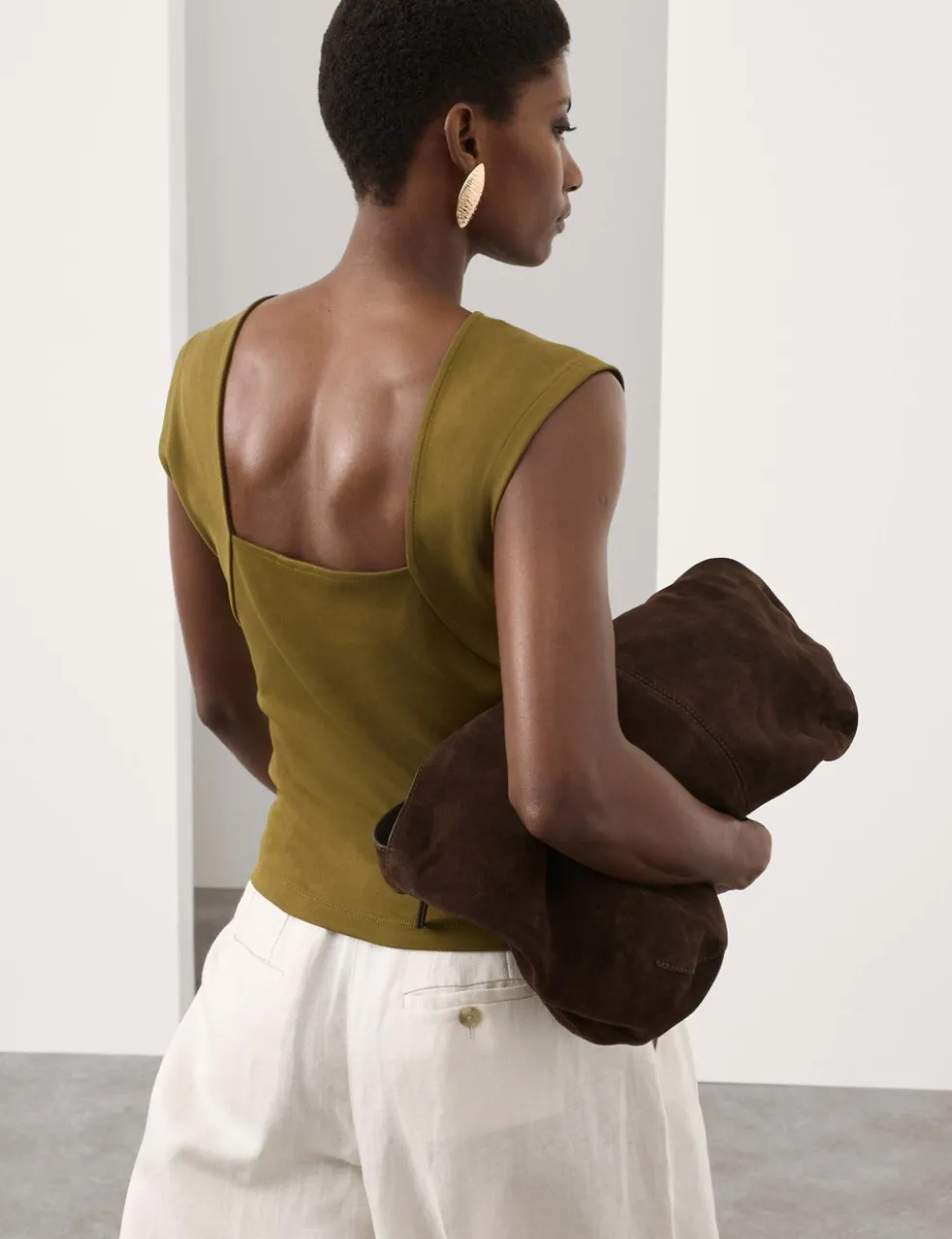 Cotton Rich Open Back Vest Top