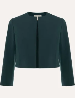 Cotton Rich Open Front Cropped Jacket