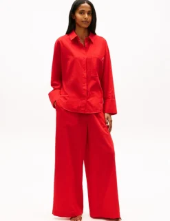 Cotton Rich Oversized Beach Cover Up Shirt