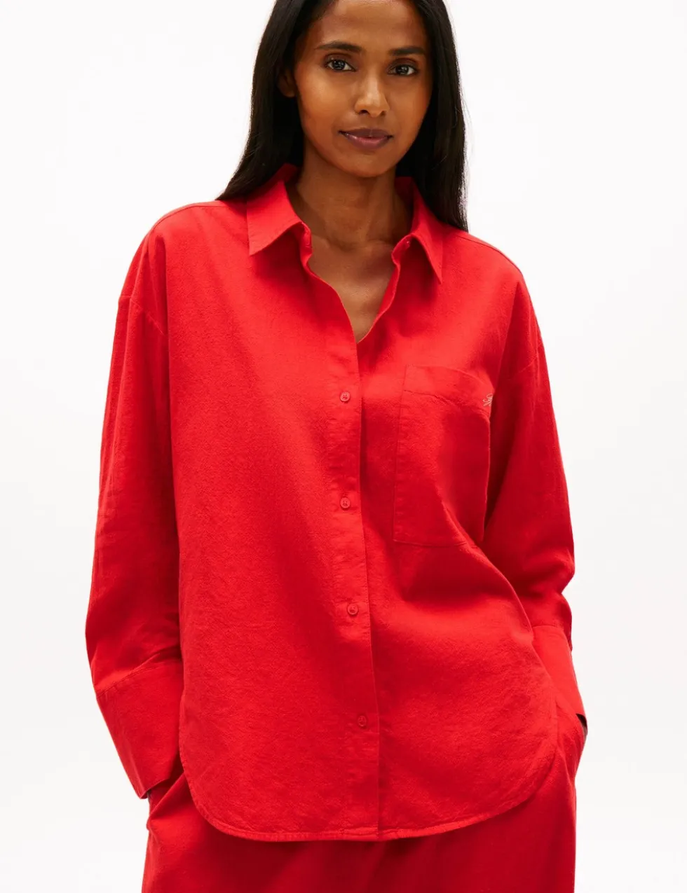 Cotton Rich Oversized Beach Cover Up Shirt