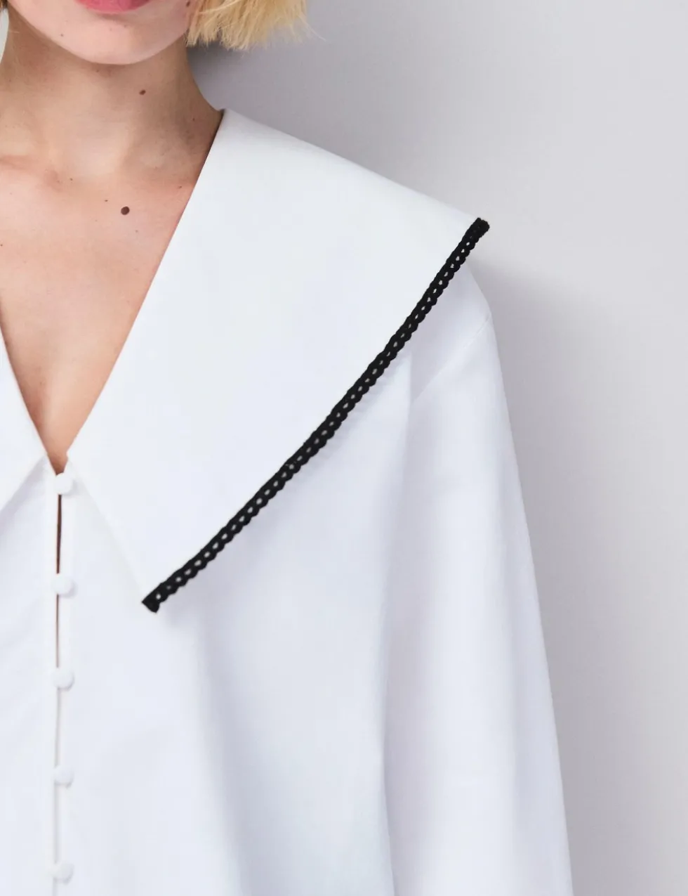 Cotton Rich Oversized Collared Blouse