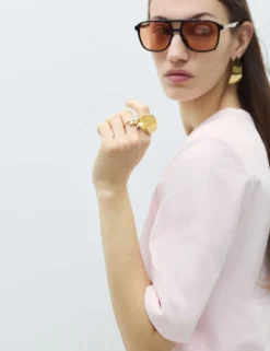 Cotton Rich Padded Shoulder T-Shirt