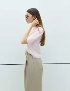 Cotton Rich Padded Shoulder T-Shirt