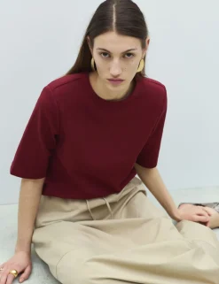 Cotton Rich Padded Shoulder T-Shirt