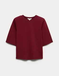 Cotton Rich Padded Shoulder T-Shirt