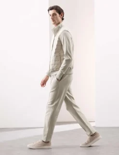 Cotton Rich Pintuck Straight Leg Joggers