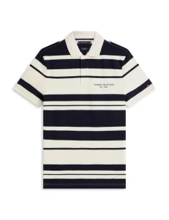 Cotton Rich Pique Striped Polo Shirt