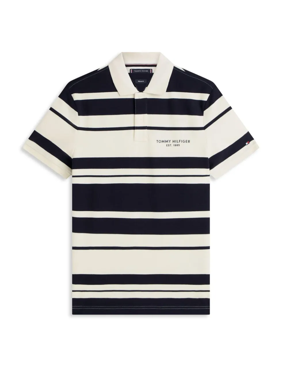 Cotton Rich Pique Striped Polo Shirt