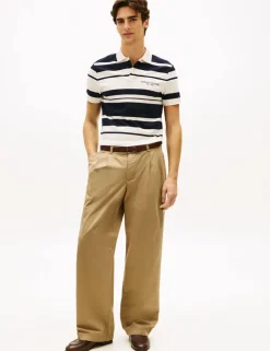 Cotton Rich Pique Striped Polo Shirt