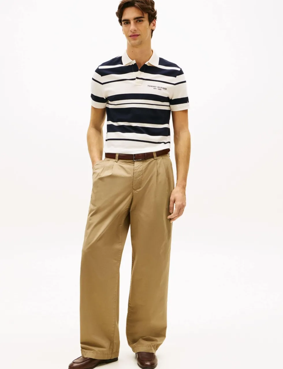 Cotton Rich Pique Striped Polo Shirt