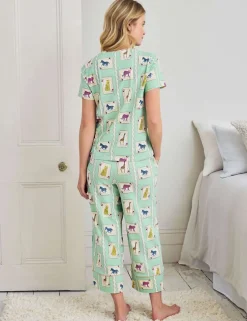 Cotton Rich Playing Card Animals Print Long Pyjama Set