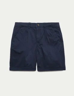 Cotton Rich Pleated Chino Shorts (6-16 Yrs)