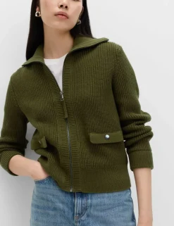 Cotton Rich Pocket Detail Knitted Jacket