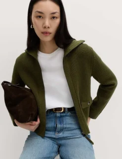 Cotton Rich Pocket Detail Knitted Jacket