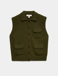 Cotton Rich Pocket Knitted Waistcoat