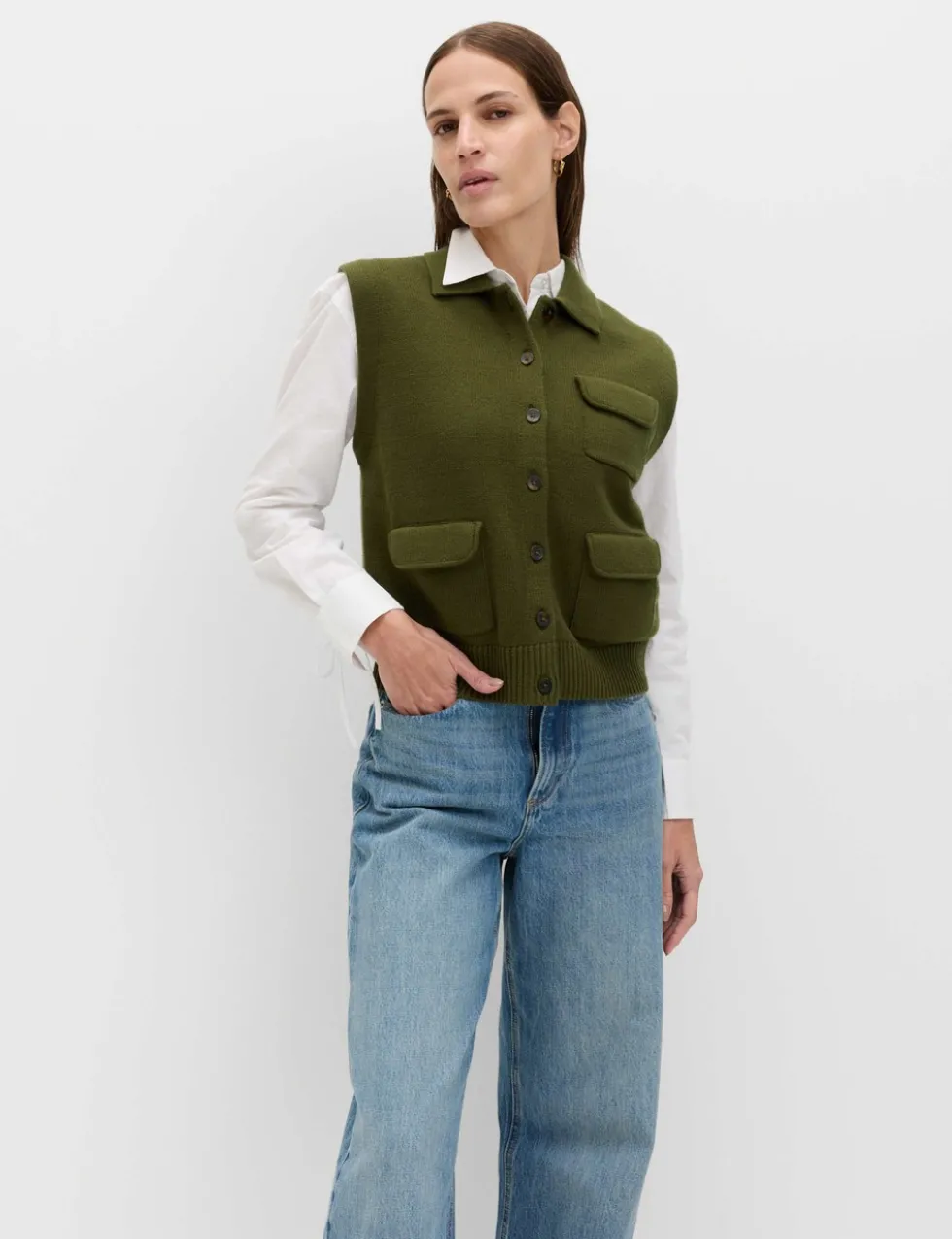 Cotton Rich Pocket Knitted Waistcoat