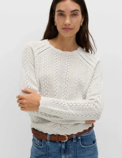 Cotton Rich Pointelle Scallop Edge Jumper