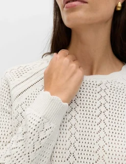 Cotton Rich Pointelle Scallop Edge Jumper