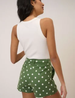 Cotton Rich Polka Dot High Wasited Shorts