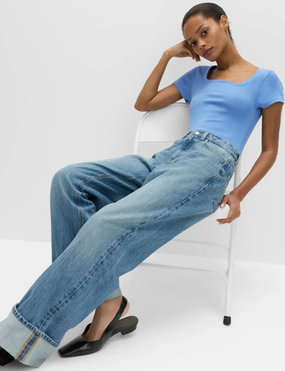 Cotton Rich Premium Square Neck Top