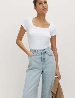Cotton Rich Premium Square Neck Top