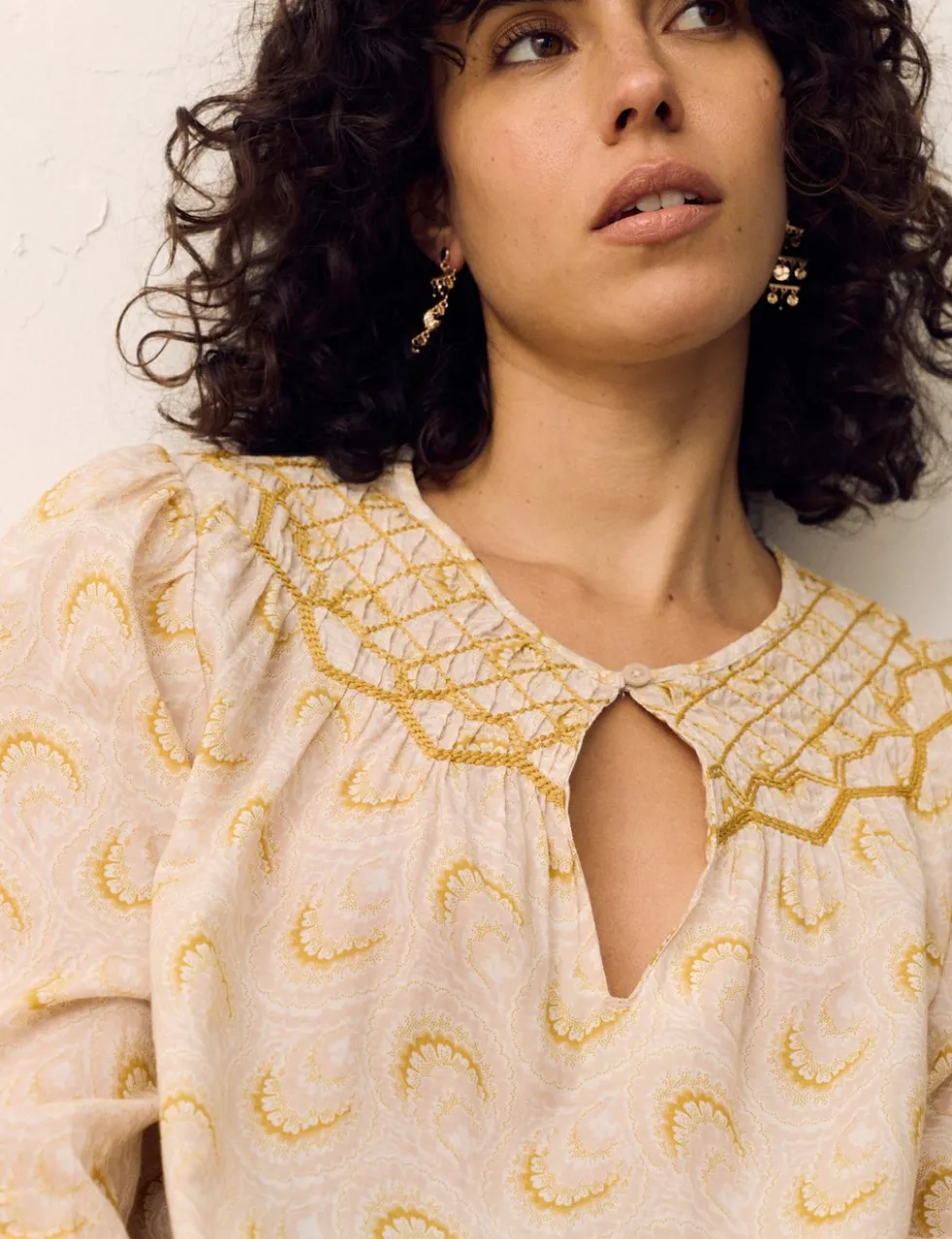 Cotton Rich Printed Blouse