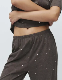 Cotton Rich Printed Cropped Pyjama Set