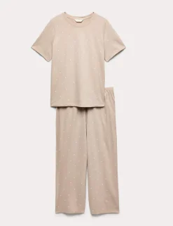 Cotton Rich Printed Cropped Pyjama Set