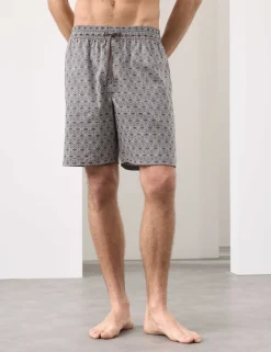 Cotton Rich Printed Pyjama Shorts