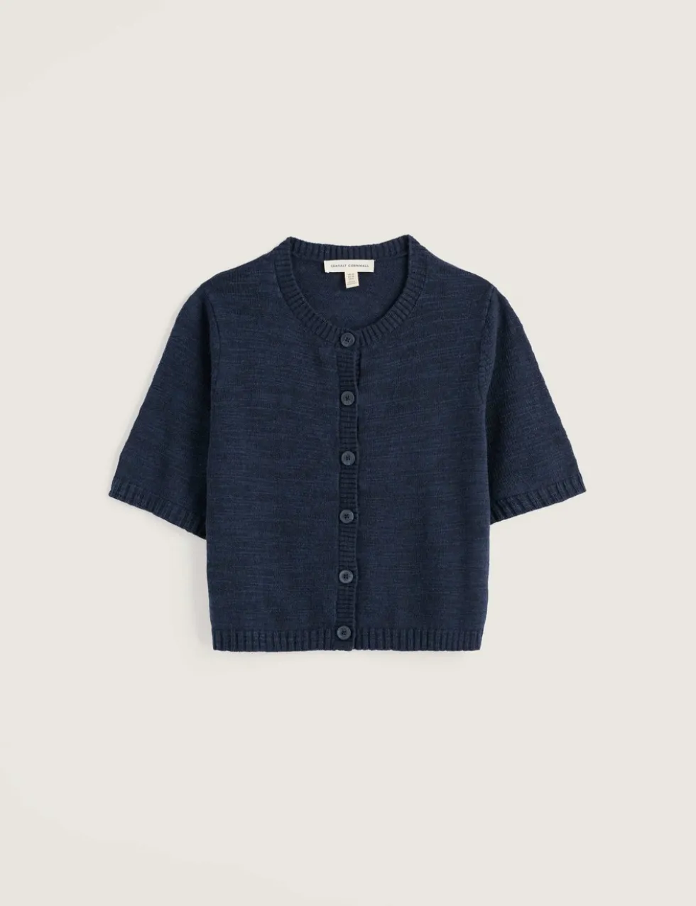Cotton Rich Relaxed Cardigan with Linen