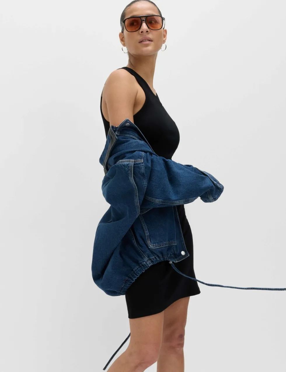 Cotton Rich Ribbed Bra Insert Mini Bodycon Dress