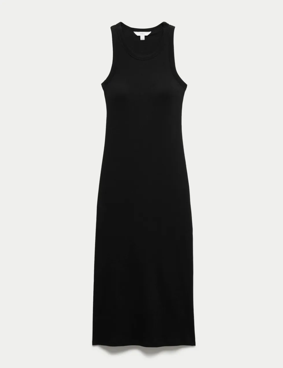 Cotton Rich Ribbed Bra Insert Midi Bodycon Dress