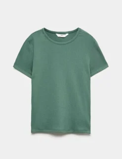 Cotton Rich Ribbed Fitted Crop T-Shirt (6-16 Yrs)