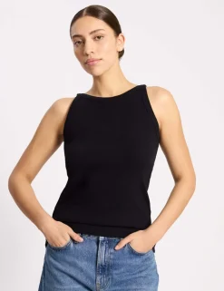 Cotton Rich Ribbed High Neck Vest