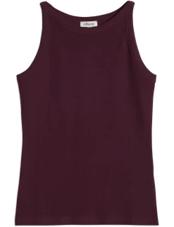 Cotton Rich Ribbed High Neck Vest