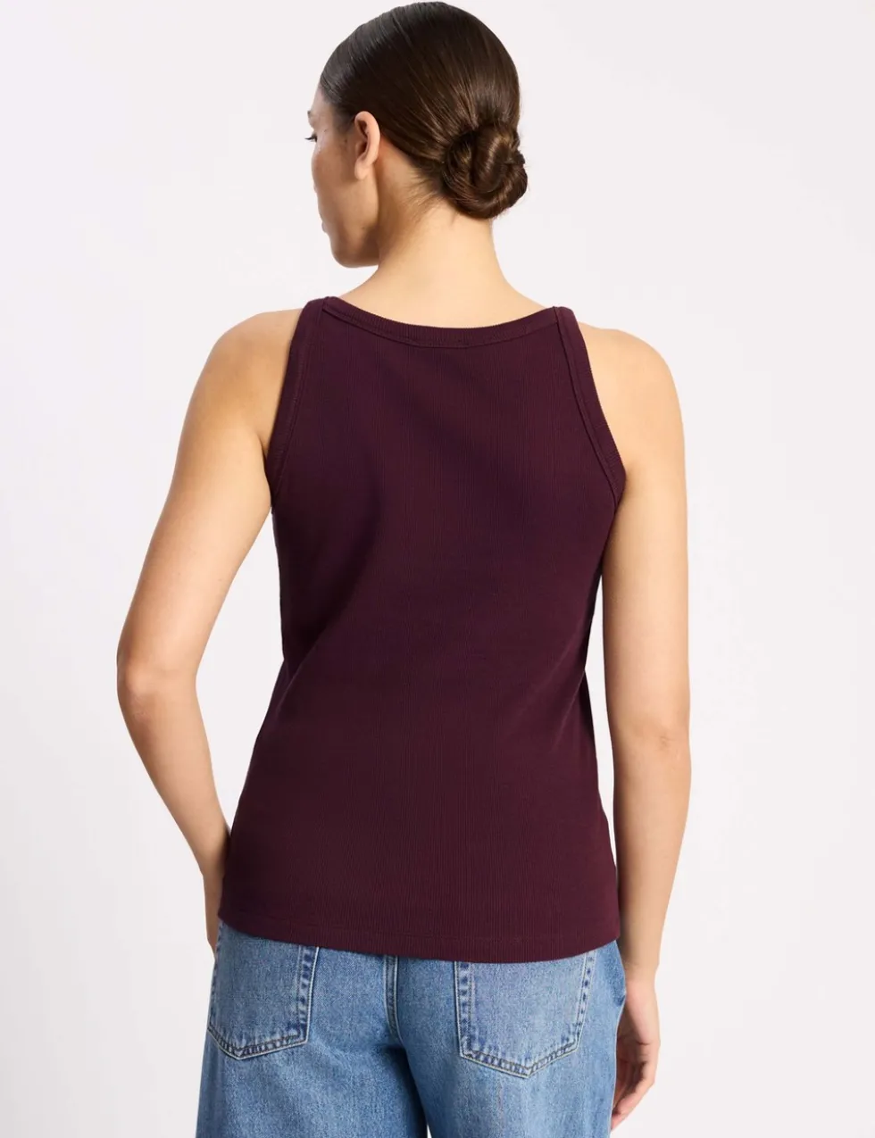 Cotton Rich Ribbed High Neck Vest