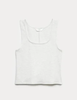Cotton Rich Ribbed Pyjama Vest