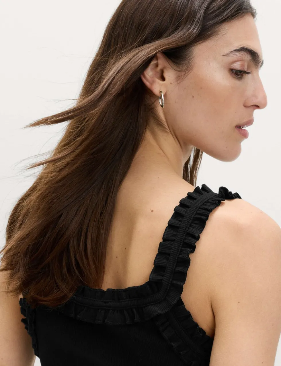 Cotton Rich Ribbed Ruffle Mini Slip Dress